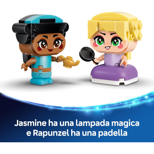 LEGO 43303 DISNEY PRINCESS - Mini-Jasmine e Mini-Rapunzel - Personaggi Giocattolo da Collezione - 2 Mini Bamboline e Accessori