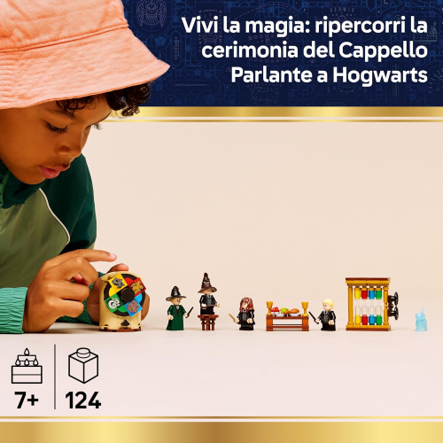 LEGO 76460 HARRY POTTER Castello di Hogwarts: Cerimonia del Cappello Parlante Minifigure Patronus oltre a Hermione e Draco Malfoy