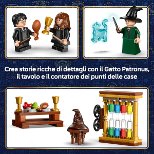 LEGO 76460 HARRY POTTER Castello di Hogwarts: Cerimonia del Cappello Parlante Minifigure Patronus oltre a Hermione e Draco Malfoy