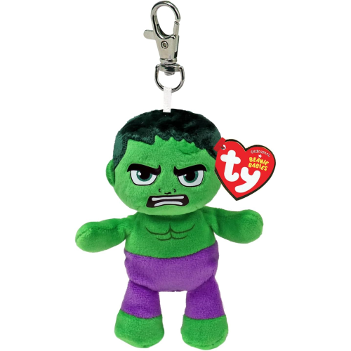 TY HULK CLIP - Peluche PORTACHIAVI 10 CM. - Tutti i Tuoi Eroi Preferiti da Portare Sempre con Te