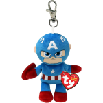 TY CAPITAN AMERICA CLIP - Peluche PORTACHIAVI 10 CM. - Tutti i Tuoi Eroi Preferiti da Portare Sempre con Te