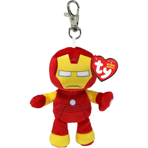 TY IRON MAN CLIP - Peluche PORTACHIAVI 10 CM. - Tutti i Tuoi Eroi Preferiti da Portare Sempre con Te