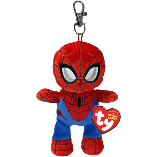 TY SPIDERMAN CLIP - Peluche PORTACHIAVI 10 CM. - Tutti i Tuoi Eroi Preferiti da Portare Sempre con Te