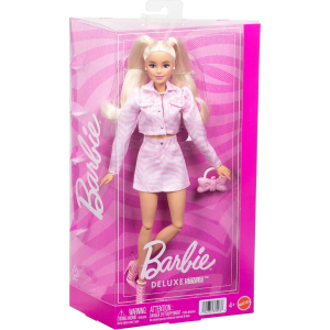 MATTEL JJN69  BARBIE FASHIONISTAS, Deluxe Style, n. 9, bambola dai capelli biondi con outfit in denim rosa - 4 ANNI+