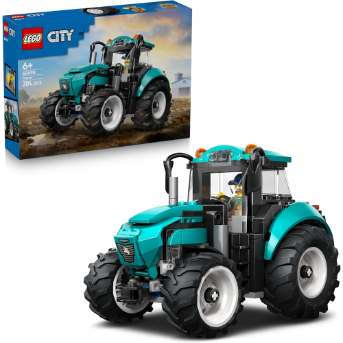 LEGO 60498 CITY Trattore, Kit con Veicolo Agricolo da Costruire con Minifigure del Contadino - 6 ANNI+