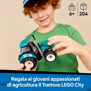 LEGO 60498 CITY Trattore, Kit con Veicolo Agricolo da Costruire con Minifigure del Contadino - 6 ANNI+