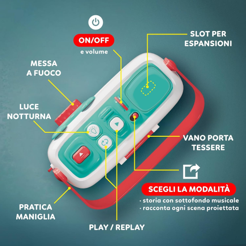 CLEMENTONI 17507 DISNEY BABY PROIETTORE RACCONTASTORIE  PLUS, Storyteller per Bambini 2+ Anni