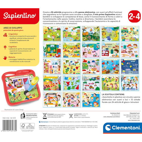 CLEMENTONI 16476 SAPIENTINO Il Mio Primo Sapientino, Il Mondo Intorno a Me, Banchetto Educativo 24 attività
