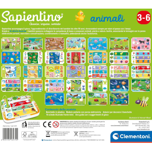 CLEMENTONI 16474 SAPIENTINO ANIMALI con Penne Parlanti Bambini 3-6 Anni, con 16 Schede e più di 32 attività 