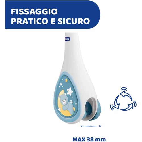 CHICCO 07627-20 GIOSTRINA AZZURRA, Next2Dreams Giostrina Neonato 3in1 con Carillon Elettronico per Culla e Lettino
