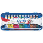 GIOTTO 304100 TEMPERA 12 ML DA 12Extra Fine - Astuccio da 12 Tempere Extra Fine in Tubetto + 1 Pennello