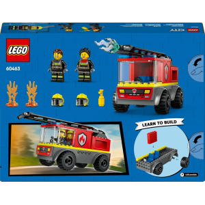 LEGO 60463 CITY Autopompa con scala, Camion Giocattolo dei Pompieri con 2 Minifigure e Starter Brick - 4 ANNI+