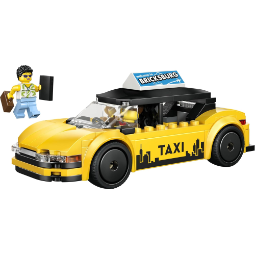 LEGO 60487 CITY TAXI GIALLO, Modello di Auto con 2 Minifigure e Tetto Rimovibile - 5 ANNI+