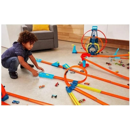 HOT WHEELS GVG07 TRACK BUILDER BASE Unlimited Set Super Loop, Giocattolo per Bambini 6+ Anni