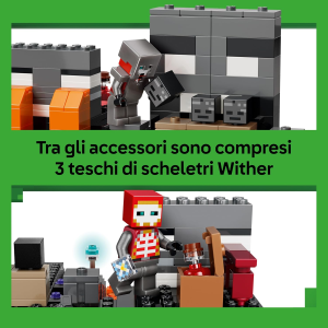 LEGO 21590 MINECRAFT, Battaglia Contro il Wither -  con Guerriero Crimson, Strider, Cubo di Magma e 2 Figure di Scheletri Wither 