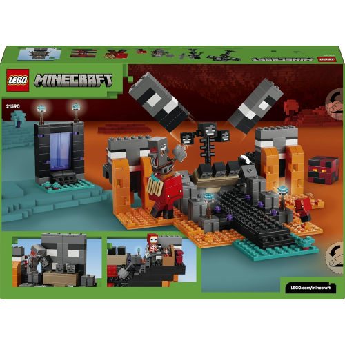 LEGO 21590 MINECRAFT, Battaglia Contro il Wither -  con Guerriero Crimson, Strider, Cubo di Magma e 2 Figure di Scheletri Wither 