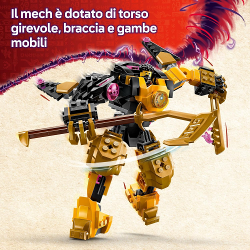 LEGO 71839 NINJAGO Battle Mech Spinjitzu di Arin - Action Figure Snodabile, Drago Giocattolo Baby Riyu e 2 Minifigure