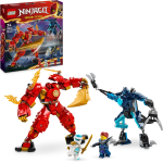 LEGO 71808 NINJAGO Mech Elemento Fuoco di Kai, Giochi d'Azione da 7 Anni, 2 Action Figure Snodabili 
