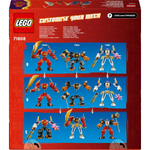 LEGO 71808 NINJAGO Mech Elemento Fuoco di Kai, Giochi d'Azione da 7 Anni, 2 Action Figure Snodabili 