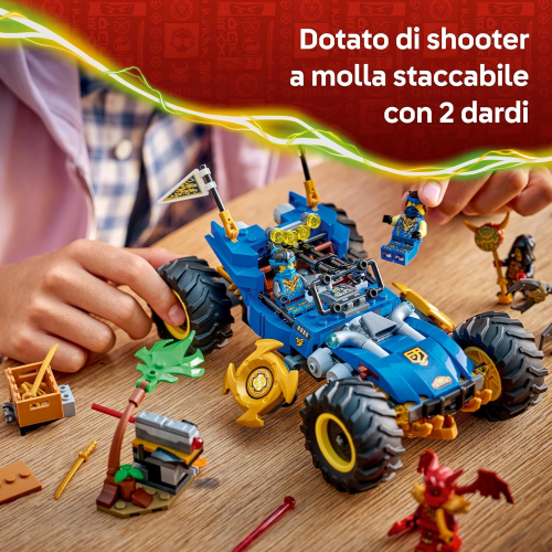 LEGO 71856 NINJAGO 2 in 1 Auto Mutaforma di Jay - Macchina con 5 Minifigure Ninja tra cui Kai e Nya oltre a Shuriken e Spade