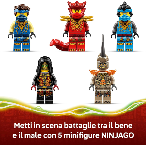 LEGO 71856 NINJAGO 2 in 1 Auto Mutaforma di Jay - Macchina con 5 Minifigure Ninja tra cui Kai e Nya oltre a Shuriken e Spade
