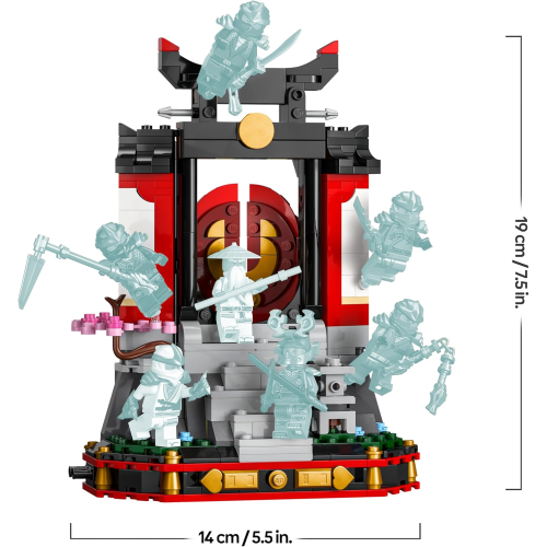 LEGO 71866 NINJAGO Display Personaggi Ninja – 15° Anniversario – Kit di Modellismo con Porta del Monastero