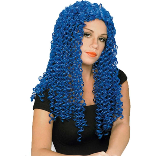 PARRUCCA RICCIOLINA LUNGA BLU 50964