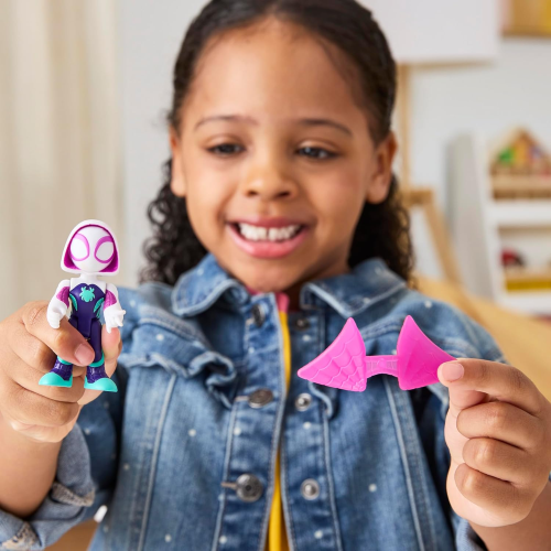 HASBRO G1460 SPIDEY AMAZING FRIENDS- FIGURA GHOST-SPIDER con accessorio, action figure da 7,6 cm - 3 ANNI+