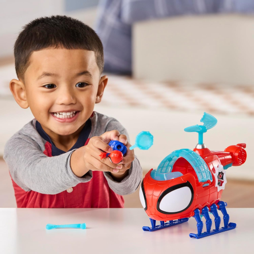 HASBRO G1969 SPIDEY e i suoi fantastici amici, Spidey Team con elicottero, action figure da 7,6 cm e veicolo - 3 ANNI+
