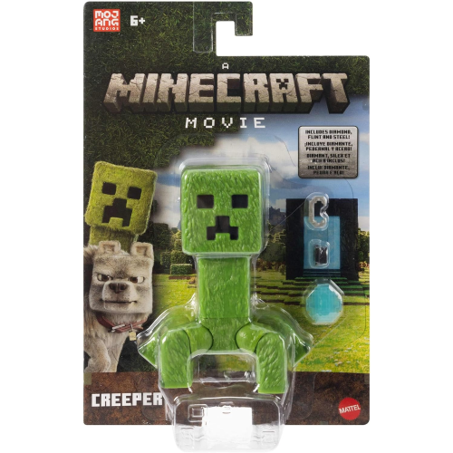 MATTEL JFR58 MINECRAFT MOVIE, PERSONAGGIO CREEPER, action figure alto 10 cm e ispirato al film e al videogioco