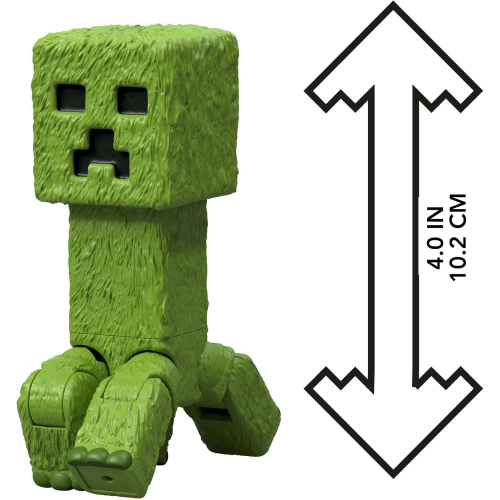 MATTEL JFR58 MINECRAFT MOVIE, PERSONAGGIO CREEPER, action figure alto 10 cm e ispirato al film e al videogioco