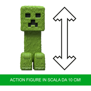 MATTEL JFR58 MINECRAFT MOVIE, PERSONAGGIO CREEPER, action figure alto 10 cm e ispirato al film e al videogioco