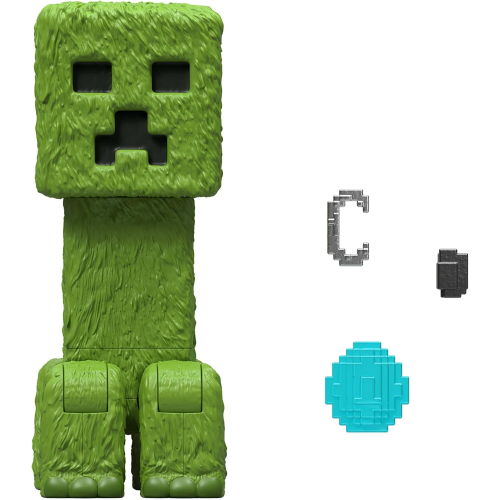 MATTEL JFR58 MINECRAFT MOVIE, PERSONAGGIO CREEPER, action figure alto 10 cm e ispirato al film e al videogioco