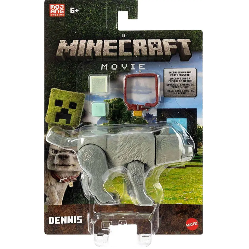 MATTEL JFR59 MINECRAFT MOVIE, PERSONAGGIO DENNIS, action figure alto 10 cm e ispirato al film e al videogioco