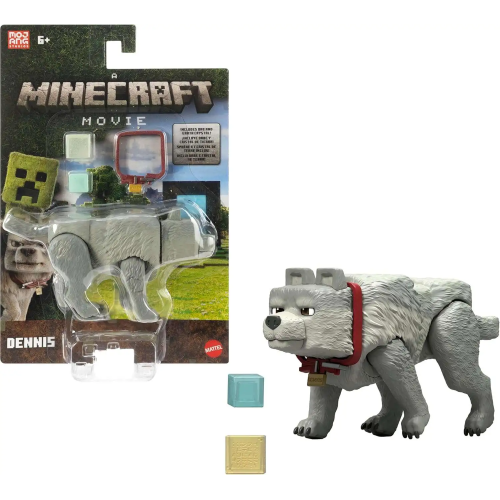 MATTEL JFR59 MINECRAFT MOVIE, PERSONAGGIO DENNIS, action figure alto 10 cm e ispirato al film e al videogioco