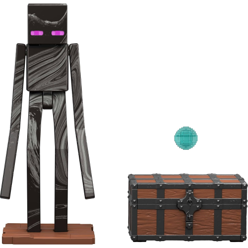 MATTEL JFR61 MINECRAFT MOVIE, PERSONAGGIO ENDERMAN, action figure alto 10 cm e ispirato al film e al videogioco