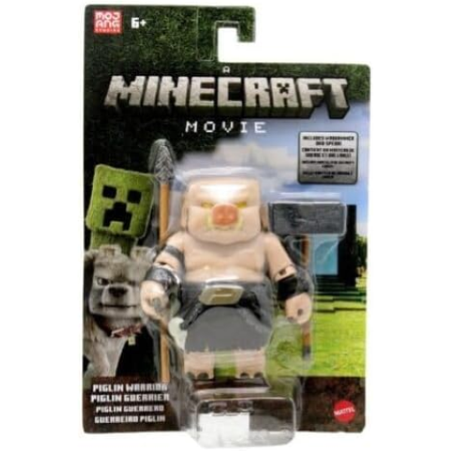 MATTEL JFR62 MINECRAFT MOVIE, PERSONAGGIO PIGLIN WARRIOR, action figure alto 10 cm e ispirato al film e al videogioco