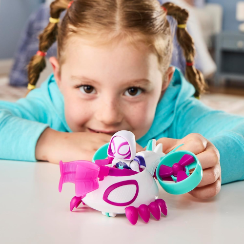 HASBRO G2459 MARVEL SPIDEY E I SUOI AMICI, GHOST-SPIDER con elicottero e action figure da 7,6 cm - 3 ANNI+