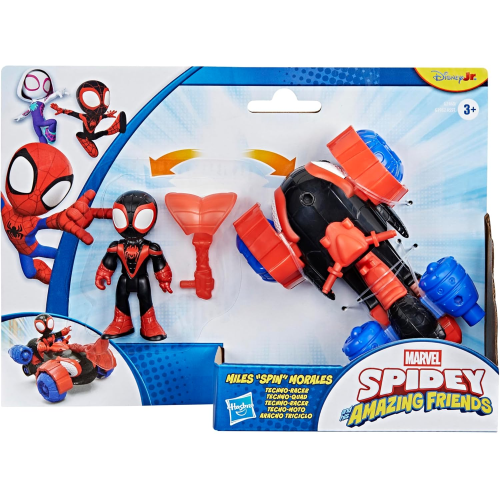 HASBRO G2460 MARVEL SPIDEY E I SUOI AMICI, Miles "Spin" Morales, Techno-Racer, action figure da 7,6 cm - 3 ANNI+