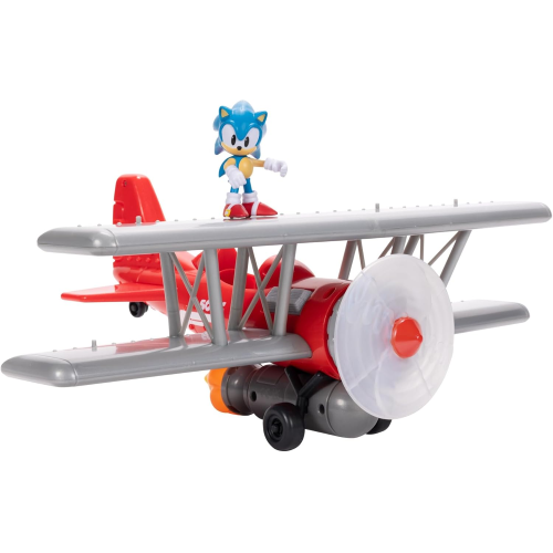 JAKKS 42328 SONIC THE HEDGEHOG BIPLANO TORNADO, include action figure di Sonic da 6 cm - 3 ANNI+