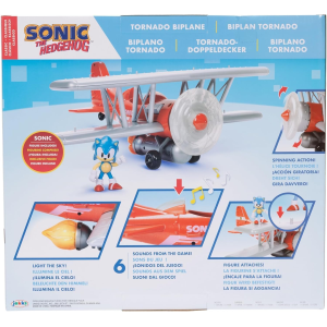 JAKKS 42328 SONIC THE HEDGEHOG BIPLANO TORNADO, include action figure di Sonic da 6 cm - 3 ANNI+
