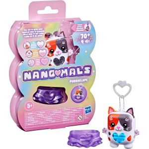 HASBRO G2209 NANOMALS, Purrnelope la gatta tricolore, cucciolo elettronico antistress - per Bambini e Bambine dai 5 Anni in Su