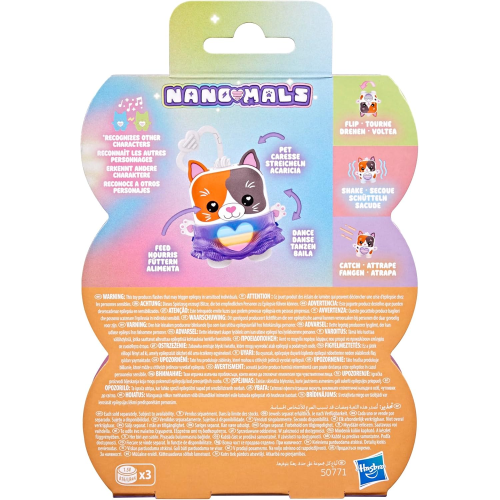 HASBRO G2209 NANOMALS, Purrnelope la gatta tricolore, cucciolo elettronico antistress - per Bambini e Bambine dai 5 Anni in Su