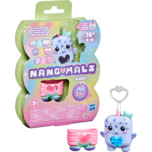 HASBRO G2214 NANOMALS, Blubby il narvalo, cucciolo elettronico antistress - per Bambini e Bambine dai 5 Anni in Su