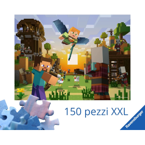 RAVENSBURGER 120041771 PUZZLES 150 MINECRAFT - 7 ANNI +