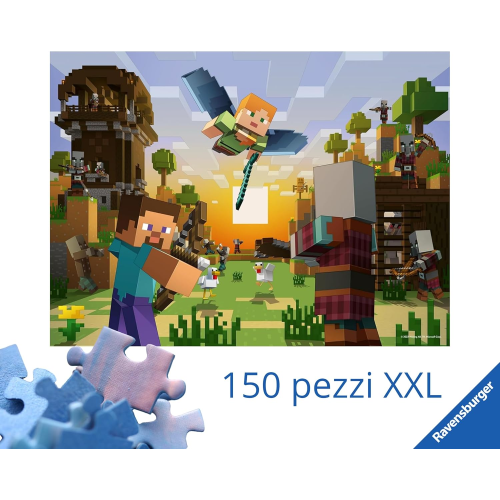 RAVENSBURGER 120041771 PUZZLES 150 MINECRAFT - 7 ANNI +