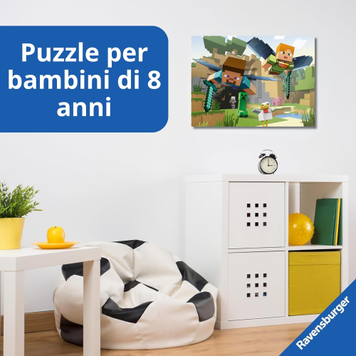 RAVENSBURGER 120041443 PUZZLES 200 MINECRAFT - 8 ANNI +