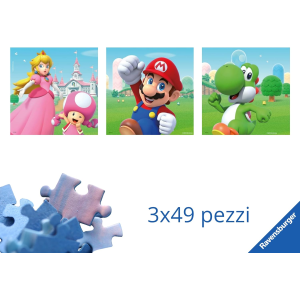 RAVENSBURGER 051861 PUZZLES SUPER MARIO 3X49 PEZZI - 5 ANNI +