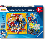 RAVENSBURGER 120011330 PUZZLES SONIC 3X49 PEZZI - 5 ANNI +