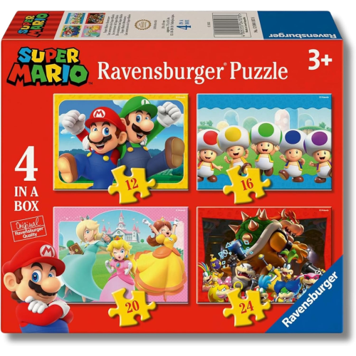 RAVENSBURGER 120041078 PUZZLES SUPER MARIO 4 IN 1 - 3 ANNI +